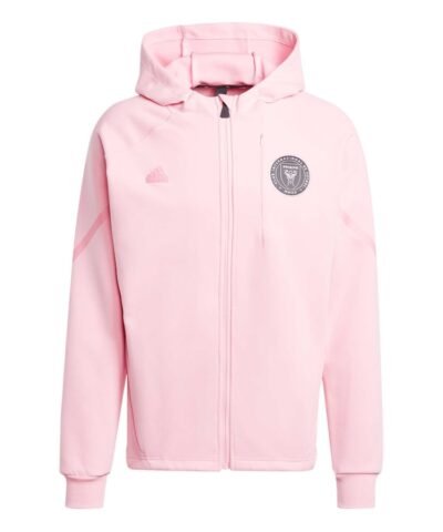 Inter Miami CF adidas 2024 Anthem Travel Raglan Sleeve Full-Zip Jacket - Pink