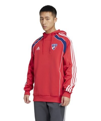 FC Dallas adidas 2025 Travel Pullover Hoodie - Red