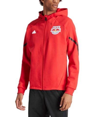 New York Red Bulls adidas 2024 Anthem Travel Raglan Sleeve Full-Zip Jacket - Red