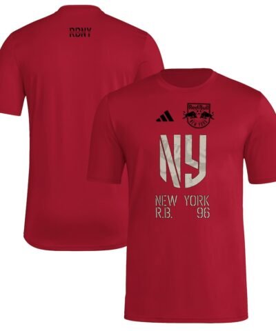 New York Red Bulls adidas 2025 Jersey Hook AEROREADY T-Shirt - Red