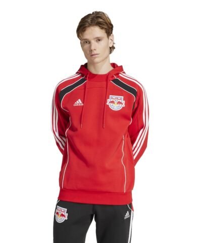 New York Red Bulls adidas 2025 Travel Pullover Hoodie - Red