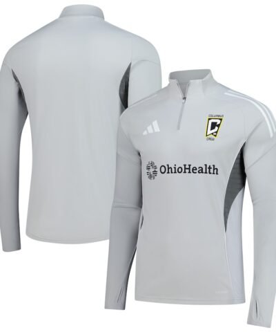 Columbus Crew adidas 2025 Quarter-Zip Long Sleeve Training Top - Silver