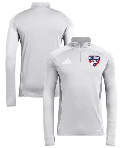 FC Dallas adidas 2025 Quarter-Zip Long Sleeve Training Top - Silver