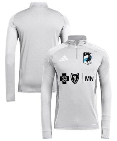 Minnesota United FC adidas 2025 Quarter-Zip Long Sleeve Training Top - Silver