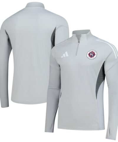 New England Revolution adidas 2025 Quarter-Zip Long Sleeve Training Top - Silver