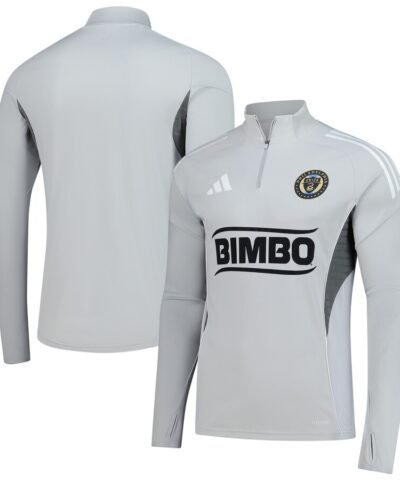 Philadelphia Union adidas 2025 Quarter-Zip Long Sleeve Training Top - Silver