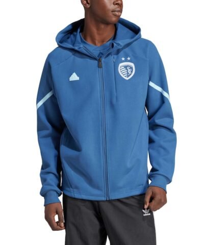 Sporting Kansas City adidas 2024 Anthem Travel Raglan Sleeve Full-Zip Jacket - Sky Blue