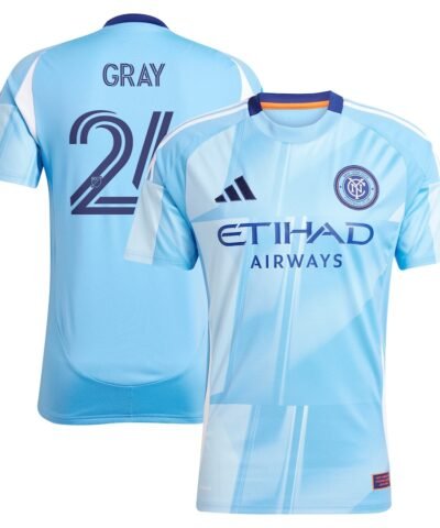 Tayvon Gray New York City FC adidas 2025 The Excelsior Kit Replica Player Jersey - Light Blue