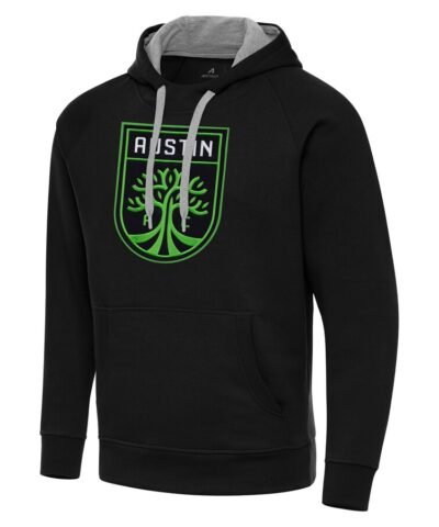 Austin FC Antigua Big & Tall Team Crest Victory Raglan Pullover Hoodie - Black