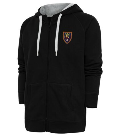Real Salt Lake Antigua Logo Victory Full-Zip Hoodie - Black