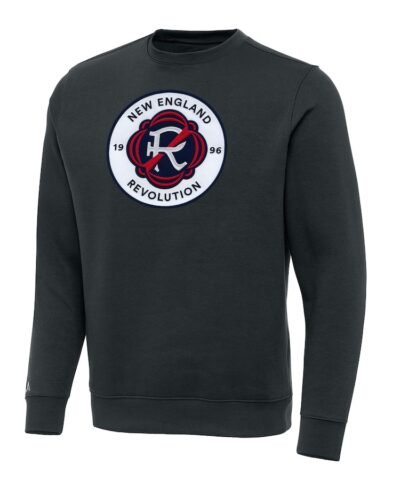 New England Revolution Antigua  Team Crest Victory Pullover Sweatshirt - Charcoal