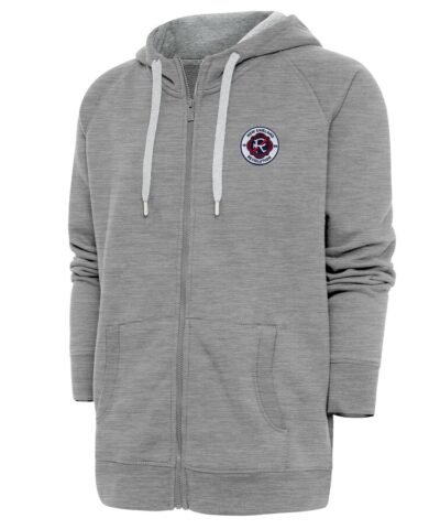 New England Revolution Antigua Logo Victory Full-Zip Hoodie - Heather Gray