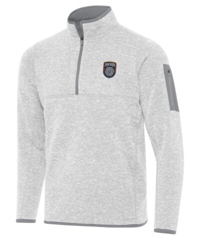 San Diego FC Antigua Fortune Quarter-Zip Jacket - Heather Gray