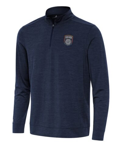 San Diego FC Antigua Bright Quarter-Zip Top - Heather Navy