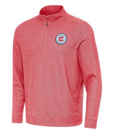 Chicago Fire Antigua Subtle Quarter-Zip Jacket - Heather Red