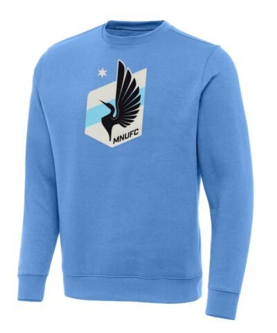 Minnesota United FC Antigua  Team Crest Victory Pullover Sweatshirt - Light Blue