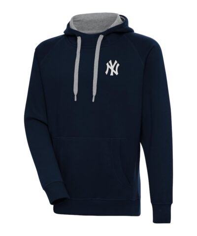 New York Yankees Antigua Metallic Victory Pullover Hoodie - Navy