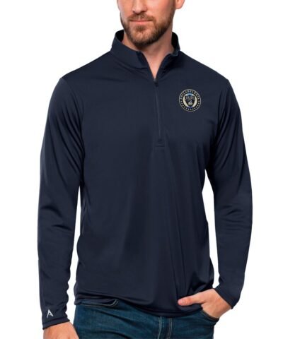 Philadelphia Union Antigua Tribute Quarter-Zip Pullover Top - Navy