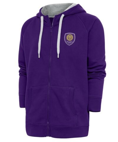 Orlando City SC Antigua Logo Victory Full-Zip Hoodie - Purple