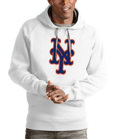 New York Mets Antigua Victory Pullover Team Logo Hoodie - White