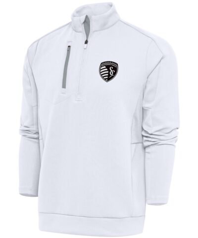 Sporting Kansas City Antigua Brushed Metallic Generation Quarter-Zip Top - White