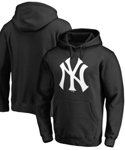 New York Yankees Official Logo Fitted Pullover Hoodie - Black