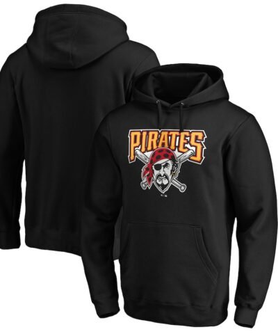Pittsburgh Pirates Cooperstown Collection Huntington Logo Fitted Pullover Hoodie - Black
