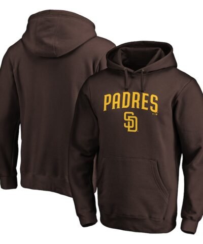 San Diego Padres Team Lock Up Logo Pullover Hoodie - Brown