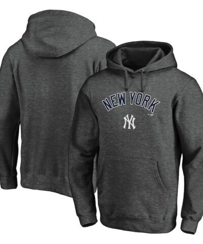 New York Yankees Team Lock Up Wordmark Pullover Hoodie - Charcoal