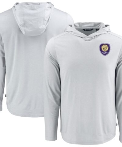 Orlando City SC Cutter & Buck Coastline Epic Comfort Eco Long Sleeve Recycled Hooded Shirt - Gray