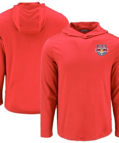 New York Red Bulls Cutter & Buck Coastline Epic Comfort Eco Long Sleeve Recycled Hooded Shirt - Red