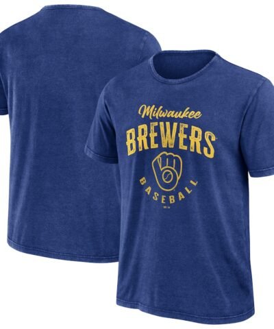 Milwaukee Brewers Darius Rucker Collection by Fanatics Cooperstown Collection Washed T-Shirt - Heather Royal