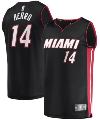 Tyler Herro Miami Heat Fanatics Fast Break Replica Jersey Black - Icon Edition