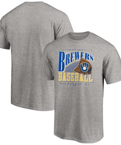 Milwaukee Brewers Cooperstown Collection Winning Time T-Shirt - Heather Gray