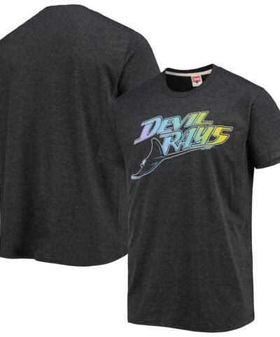 Tampa Bay Rays Homage Hand-Drawn Logo Tri-Blend T-Shirt - Heathered Charcoal