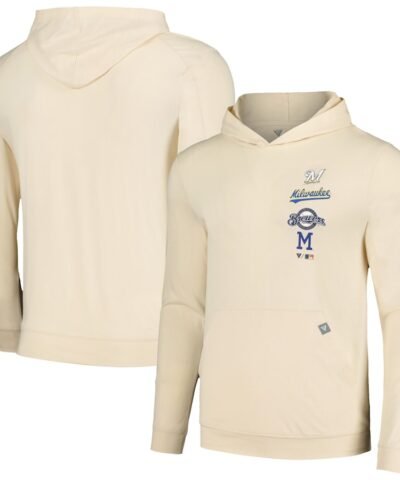 Milwaukee Brewers Levelwear Base Line Pullover Hoodie - Cream