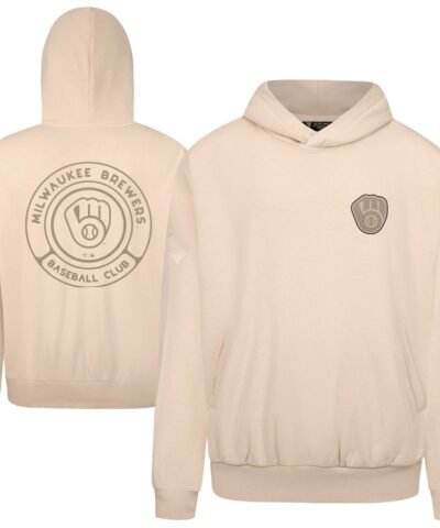 Milwaukee Brewers Levelwear Contact Oversized Pullover Hoodie - Khaki