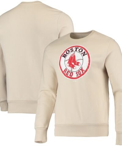 Boston Red Sox Majestic Threads Fleece Pullover Sweatshirt - Oatmeal