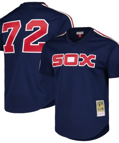 Carlton Fisk Chicago White Sox Mitchell & Ness 1983 Cooperstown Collection Mesh Batting Practice Jersey - Navy