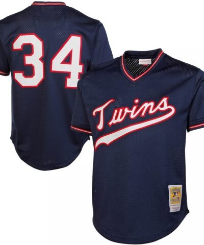 Kirby Puckett Minnesota Twins Mitchell & Ness 1985 Authentic Cooperstown Collection Mesh Batting Practice Jersey - Navy