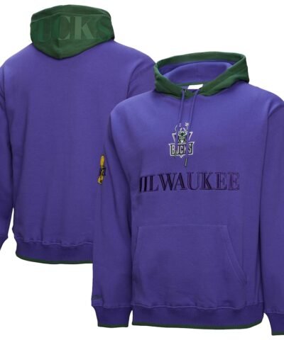 Milwaukee Bucks Mitchell & Ness Hardwood Classics Team OG 3.0 Pullover Hoodie - Purple