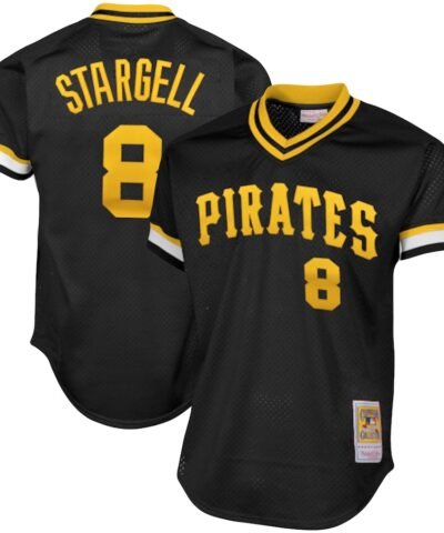 Willie Stargell Pittsburgh Pirates Mitchell & Ness Cooperstown Collection Big & Tall Mesh Batting Practice Jersey - Black
