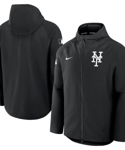 New York Mets Nike Authentic Collection Raglan Performance Full-Zip Jacket - Black