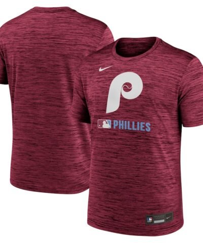 Philadelphia Phillies Nike Authentic Collection Velocity Performance Practice T-Shirt - Burgundy