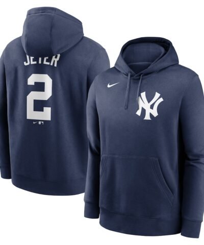 Derek Jeter New York Yankees Nike Player Name & Number Club Pullover Hoodie - Navy