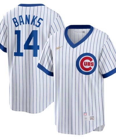 Ernie Banks Chicago Cubs Nike Home Cooperstown Collection Player Jersey - White