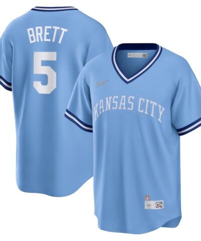 George Brett Kansas City Royals Nike Road Cooperstown Collection Player Jersey - Light Blue