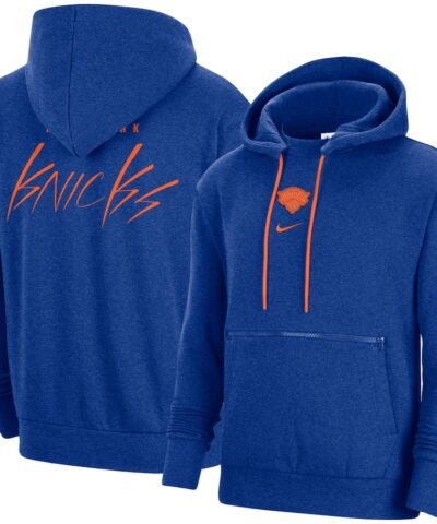 New York Knicks Nike Courtside Versus Flight Pullover Hoodie - Heather Blue
