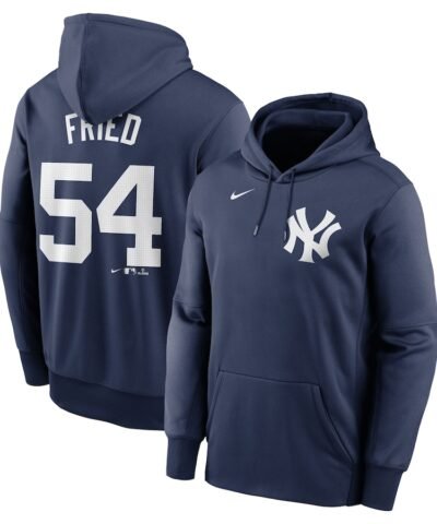 Max Fried New York Yankees Nike Name & Number Pullover Hoodie - Navy