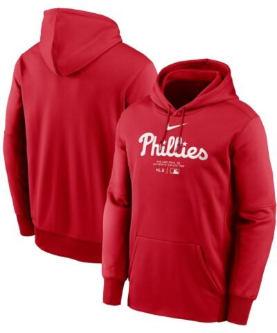 Philadelphia Phillies Nike Authentic Collection Practice Performance Pullover Hoodie - Red